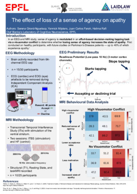 The effect of a loss of a sense of agency on apathy