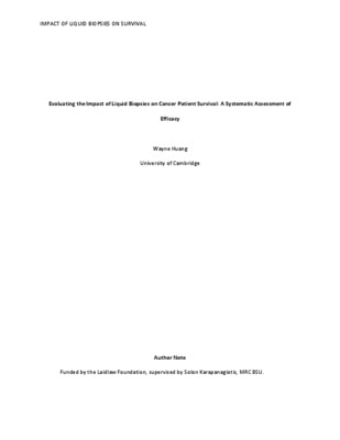 Evaluating the Impact of Liquid Biopsies on Cancer Patient Survival: A Systematic Assessment of Efficacy 