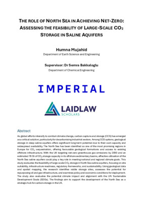 Research Report: Role of North Sea in Achieving Net-Zero:  Assessing the Feasibility of Large-Scale CO2 Storage in Saline Aquifers