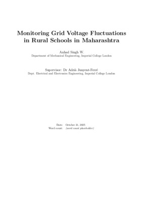 Monitoring Grid Voltage Fluctuations in Rural Schools in Maharashtra