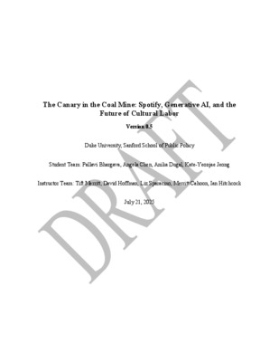 The Canary in the Coal Mine: Spotify, Generative AI, and the Future of Cultural Labor in the EU & UK