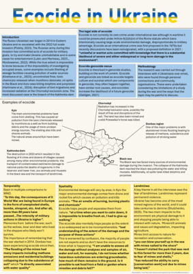 Research poster : Ecocide in Ukraine