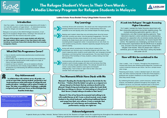 The Refugee Student’s View; A Media Literacy Programme