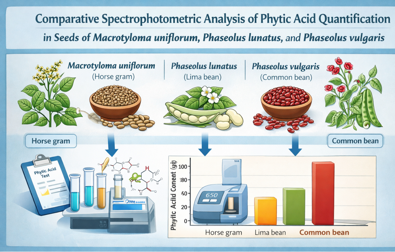 Comparative Spectrophotometric Analysis of Phytic Acid Quantification in Seeds of Macrotyloma uniflorum, Phaseolus lunatus, and Phaseolus vulgaris