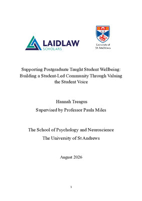 Research Essay: Supporting Postgraduate Taught Student Wellbeing: Building a Student-Led Community Through Valuing the Student Voice
