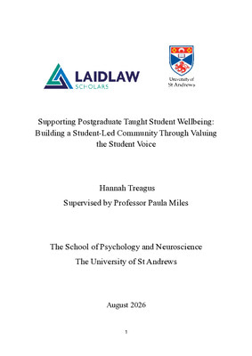 Research Essay: Supporting Postgraduate Taught Student Wellbeing: Building a Student-Led Community Through Valuing the Student Voice