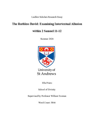 Research Paper: The Ruthless David - Examining Intertextual Allusion within 2 Samuel 11-12 