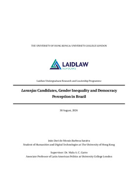 Laranjas Candidates, Gender Inequality and Democracy Perception in Brazil - Summer Research