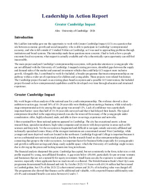LiA report - Greater Cambridge Impact