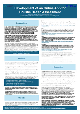 Development of an Online App for Holistic Health Assessment - Research Poster