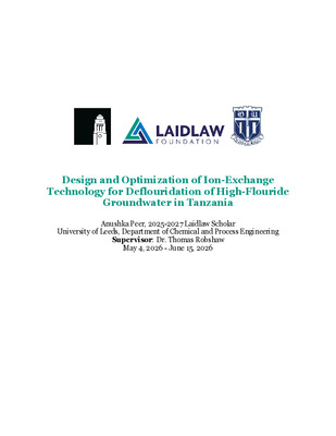 Turning the Tide on Fluoride: Optimizing Ion Exchange Technology for Decontaminating Drinking Water in Tanzania