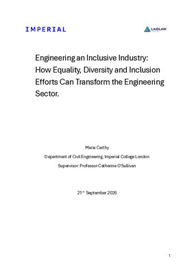 Engineering an Inclusive Industry: How Equality, Diversity and Inclusion Efforts Can Transform the Engineering Sector.                      Research Report