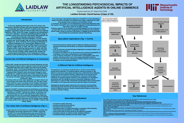 THE LONGSTANDING PSYCHOSOCIAL IMPACTS OF ARTIFICIAL INTELLIGENCE AGENTS IN ONLINE COMMERCE