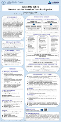 Beyond the Ballot: Barriers to Asian American Voter Participation Poster, Chloe Lee