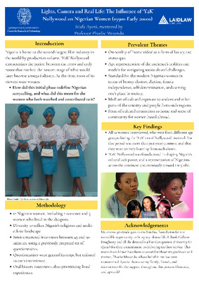 Research Poster---Lights, Camera, and Real Life: The Influence of 'Y2k' Nollywood on Nigerian Women (1990-Early 2000s)