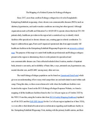 The Mapping of a Referral System for Rohingya Refugees