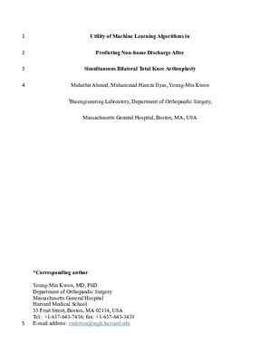Research paper predicting outcomes after knee surgery