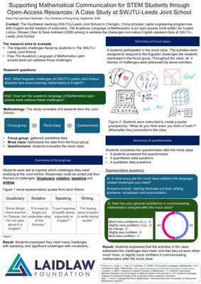Research poster: Supporting Mathematical Communication for STEM Students through Open-Access Resources: A Case Study at SWJTU-Leeds Joint School