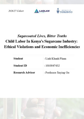 Research Proposal | Sugarcoated Lives, Bitter Truths Child Labor In Kenya’s Sugarcane Industry: Ethical Violations and Economic Inefficiencies