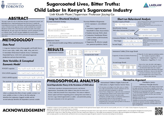 Research Poster | Sugarcoated Lives, Bitter Truths Child Labor In Kenya’s Sugarcane Industry: Ethical Violations and Economic Inefficiencies