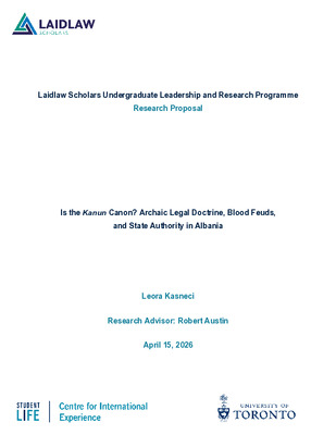 Research Proposal - Is the Kanun Canon?