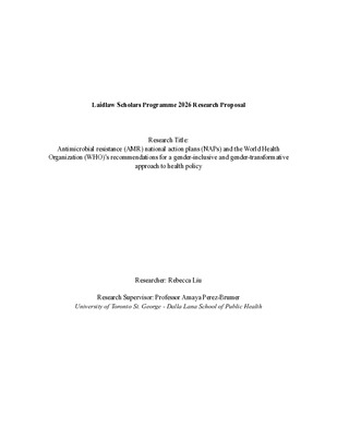 Rebecca Liu - Final Laidlaw Research Proposal