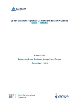 R. Liu's Summer Research Reflection 