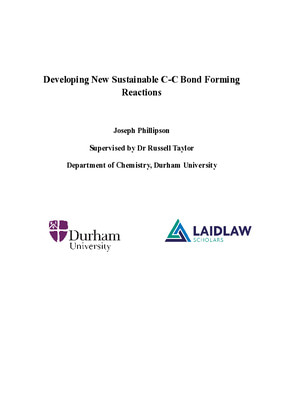 Research Paper - Developing New Sustainable C-C Bond Forming Reactions