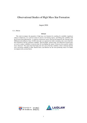 Research Paper: Observational Studies of High Mass Star Formation