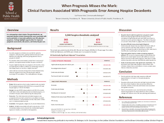 When Prognosis Misses the Mark: Clinical Factors Associated with Prognostic Error Among Hospice Decedents
