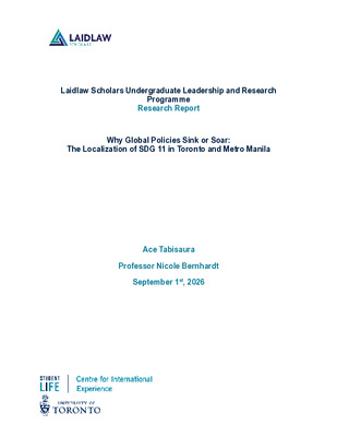Why Global Policies Sink or Soar: The Localization of SDG 11 in Toronto and Metro Manila