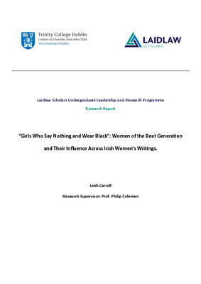 "Girls Who Say Nothing and Wear Black": Women of the Beat Generation and Their Influence Across Irish Women's Writings