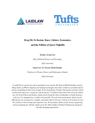 Research Paper - Drag Me to Boston: Race, Culture, Economics, and the Politics of Queer Nightlife 
