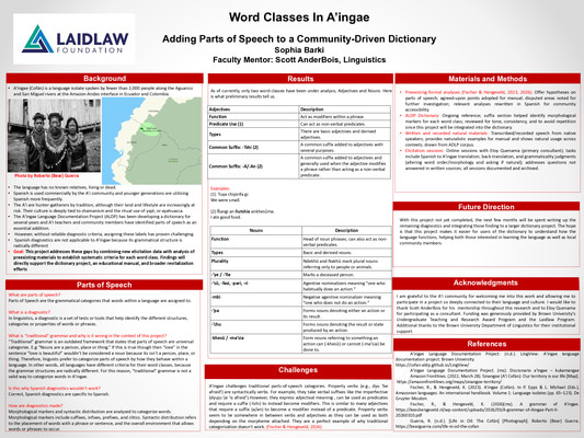 Word Classes in A'ingae Poster