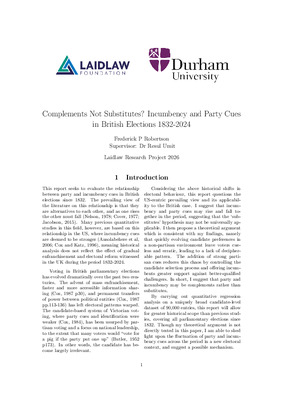 Research Report: Incumbency and Party Cues in British Elections 1832-2024