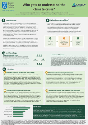 Research Poster: Who gets to understand the climate crisis?