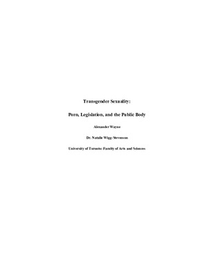 Research Proposal | Transgender Sexuality; Porn, Legislation, and the Public Body