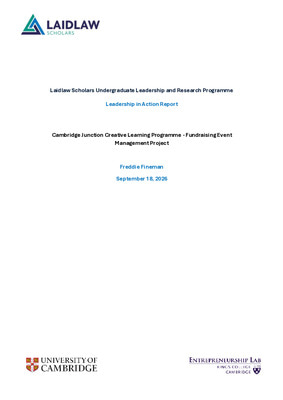 LiA Report: Cambridge Junction Creative Learning Programme - Fundraising Event Management Project