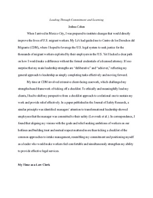 LiA Leadership Essay 