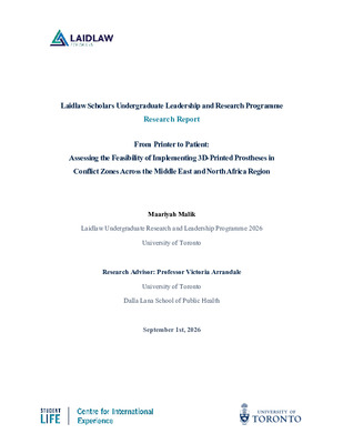 From Printer to Patient - Assessing the Feasibility of Implementing 3D-Printed Prostheses Across the Middle East and North Africa