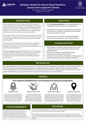 [Poster] Building a Market for Nature-Based Solutions: Lessons from Capital for Climate