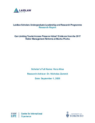 Laidlaw Scholar Research Report