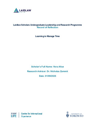 Laidlaw Scholar Summer Reflection