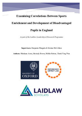 Research Summer: Examining Correlations Between Sports Enrichment and Pupil Development
