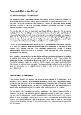Research Reflective Report