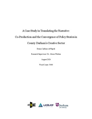 A Case Study in Translating the Narrative: Co-Production and the Convergence of Policy Stories in County Durham's Creative Sector