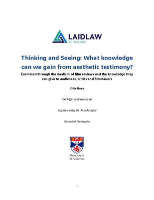 Thinking and Seeing: What knowledge can we gain from aesthetic testimony? 