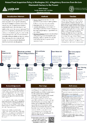 Poster: Natural Food Acquisition Policy in Washington, D.C.: A Regulatory Overview from the Late Nineteenth Century to the Present