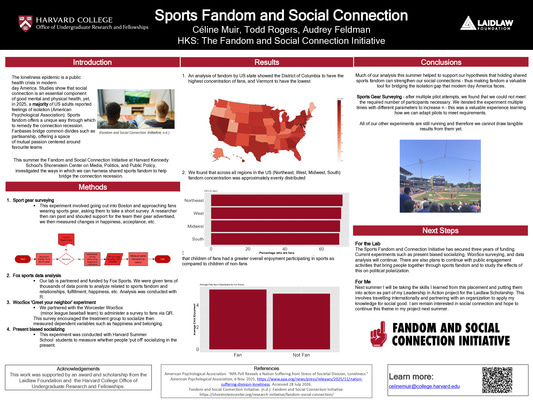 Research Summer 2026 Poster: Sports Fandom and Social Connection
