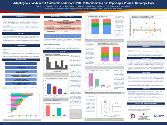 Adapting to a Pandemic: A Systematic Review of COVID-19 Consideration and Reporting in Phase III Oncology Trials Research Poster